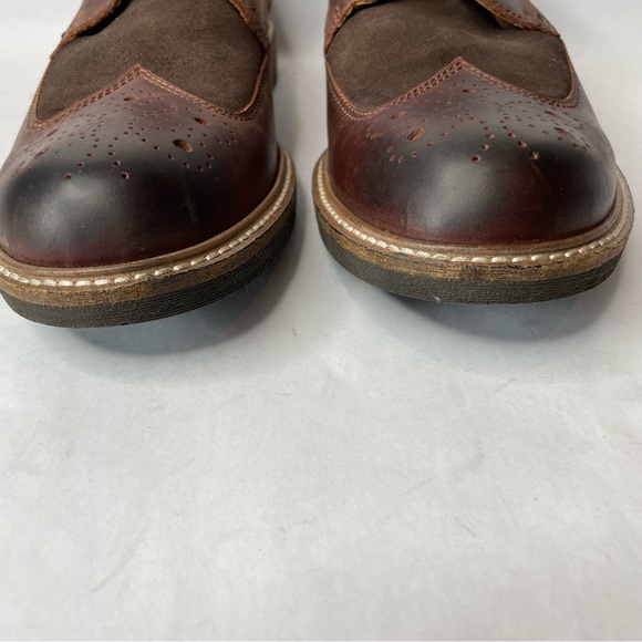 Ecco Kenton Brogue Tie Wingtip Brown Leather Oxford Dress Shoe - Picture 6 of 14